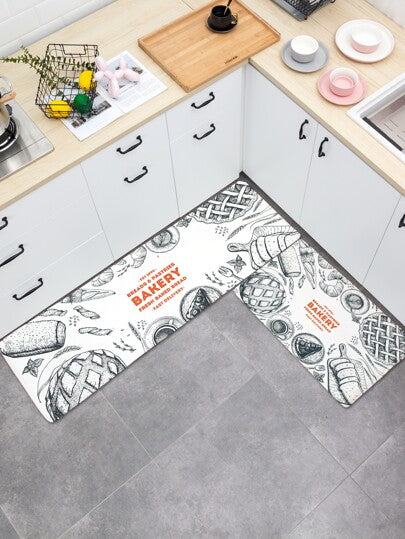 1pc Letter Graphic Kitchen Rug- FDs