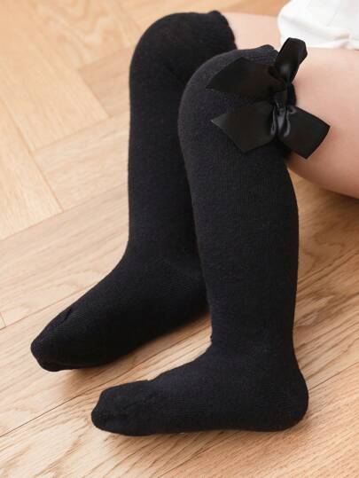 Toddler Girls Bow Decor Over The Knee Socks