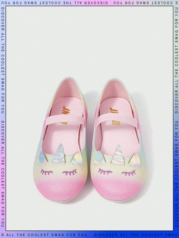 Rainbow Style Cartoon Unicorn Flat Shoes