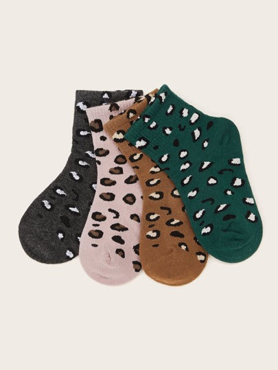 4pairs Cartoon Pattern Crew Socks- FDs
