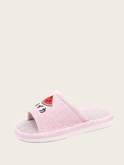 Toddler Girls Fruit Embroidered Slippers- FDs